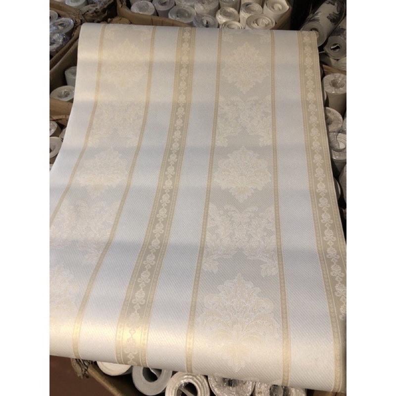 Combo 3 cuộn giấy dán tường dán keo sữa khổ 53cm*10 mét hoa văn in nổi