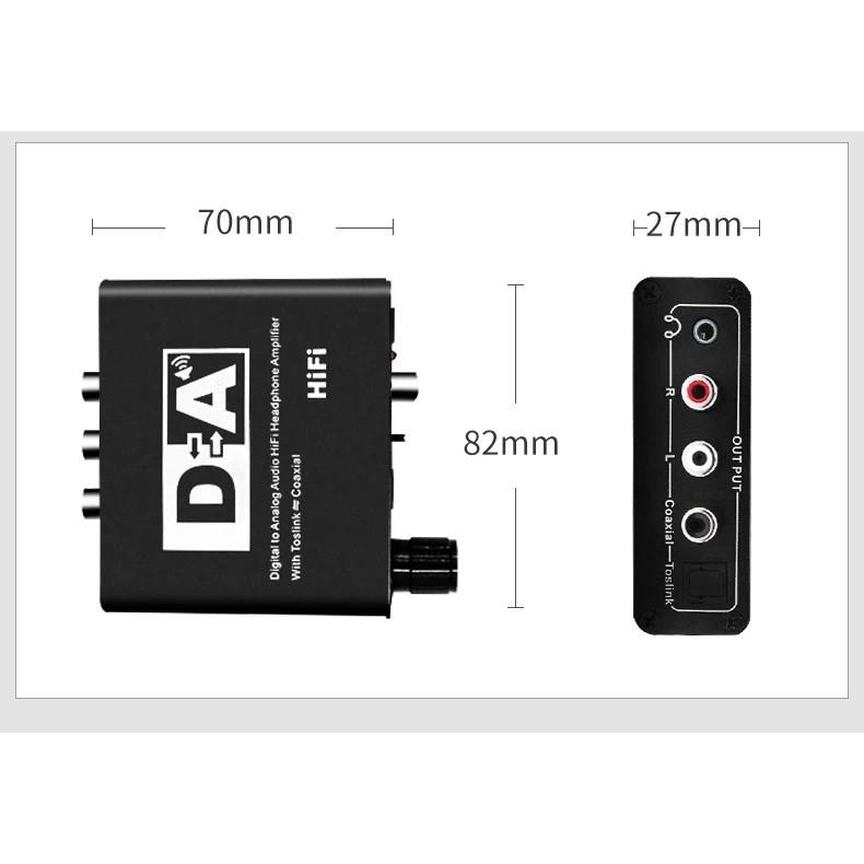 Bộ Chuyển Đổi Âm Thanh Kỹ Thuật Số Sang Analog Điều Chỉnh Âm Lượng, Đầu ra gồm RCA, 3.5mm, Đồng Trục và Toslink