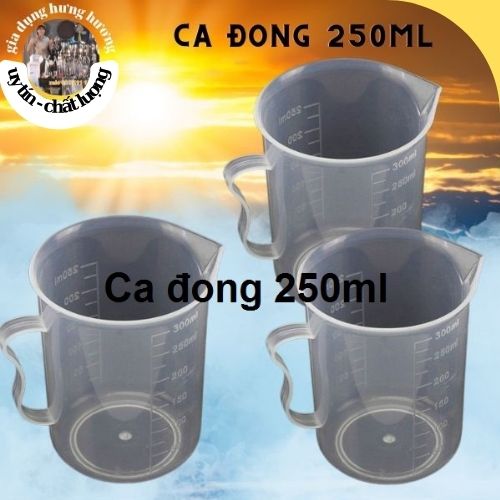 Ca 250ml nhựa có định mức, dụng cụ pha chế