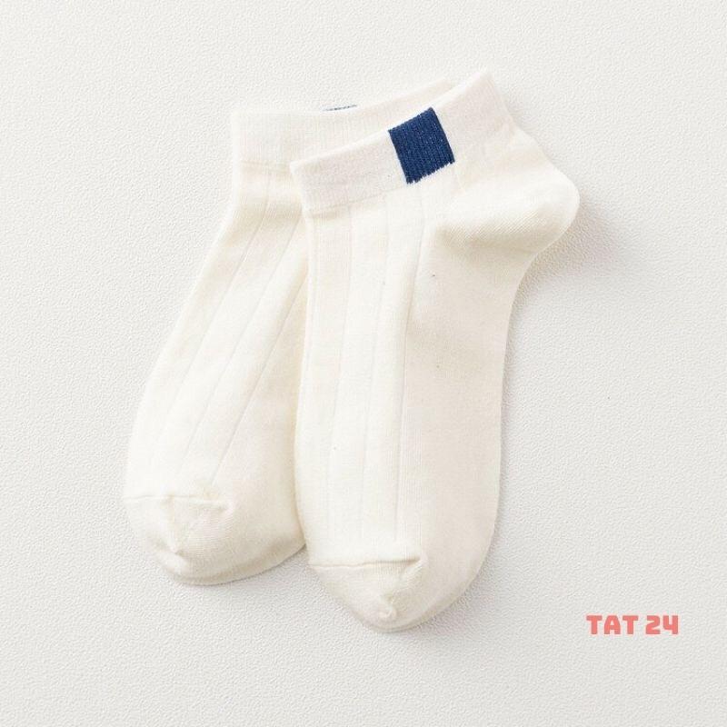 Set 10 đôi Tất nam nữ cổ ngắn nhiều màu cotton vớ nam nữ cổ ngắn nhiều màu cotton