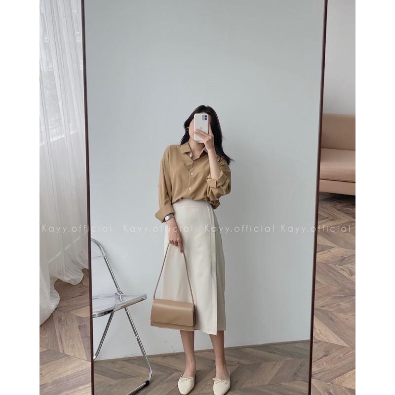 Set sơmi đũi+cv kẻ