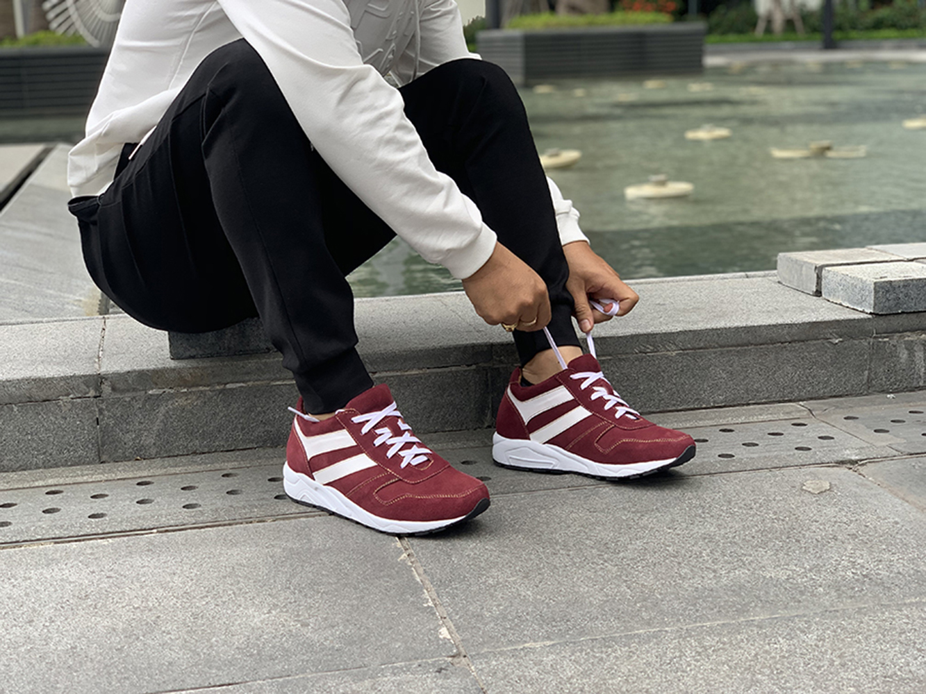 GIÀY TĂNG CHIỀU CAO GIÀY CAO DÀNH CHO NAM GIỚI T&TRA T20 DA LỘN ĐỎ ĐÔ - CAO 8CM GIÀY ĐỘN NAM CAO VƯỢT TRỘI