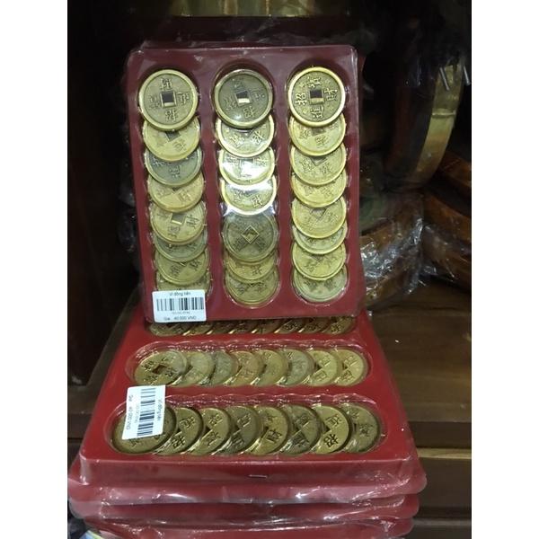 Vỉ 24 đồng tiền vàng nhựa trang trí