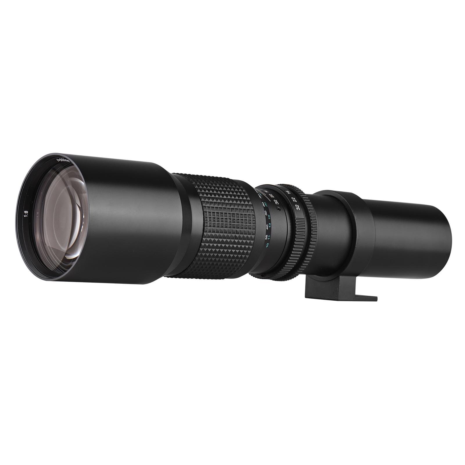 Andoer 500mm/ 1000mm f/8 Manual Focus Camera Telephoto Lens with 2X Converter Lens Cover Lens Protector Carry Bag
