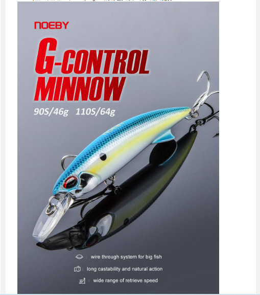 Mồi lure Noeby Minnow NBL1907 64g, màu ngẫu nhiên