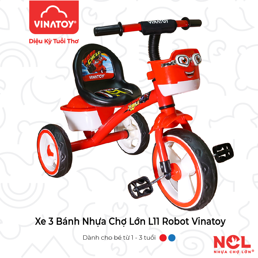 Xe 3 Bánh Nhựa Chợ Lớn L11 Hình Robot - M1834-X3B