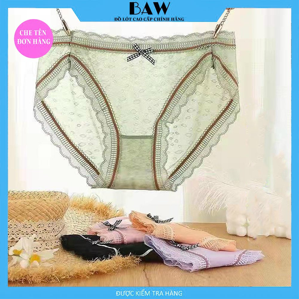 Quần Lót Nữ, Bộ 5 Quần Lót Ren Nữ Cao Cấp Mềm Mịn Hàng Thương Gia, Quần Lót Nữ Kháng Khuẩn, Quần Lót Nữ Co Giãn Tốt Thương Hiệu Baw Mã QLN1508