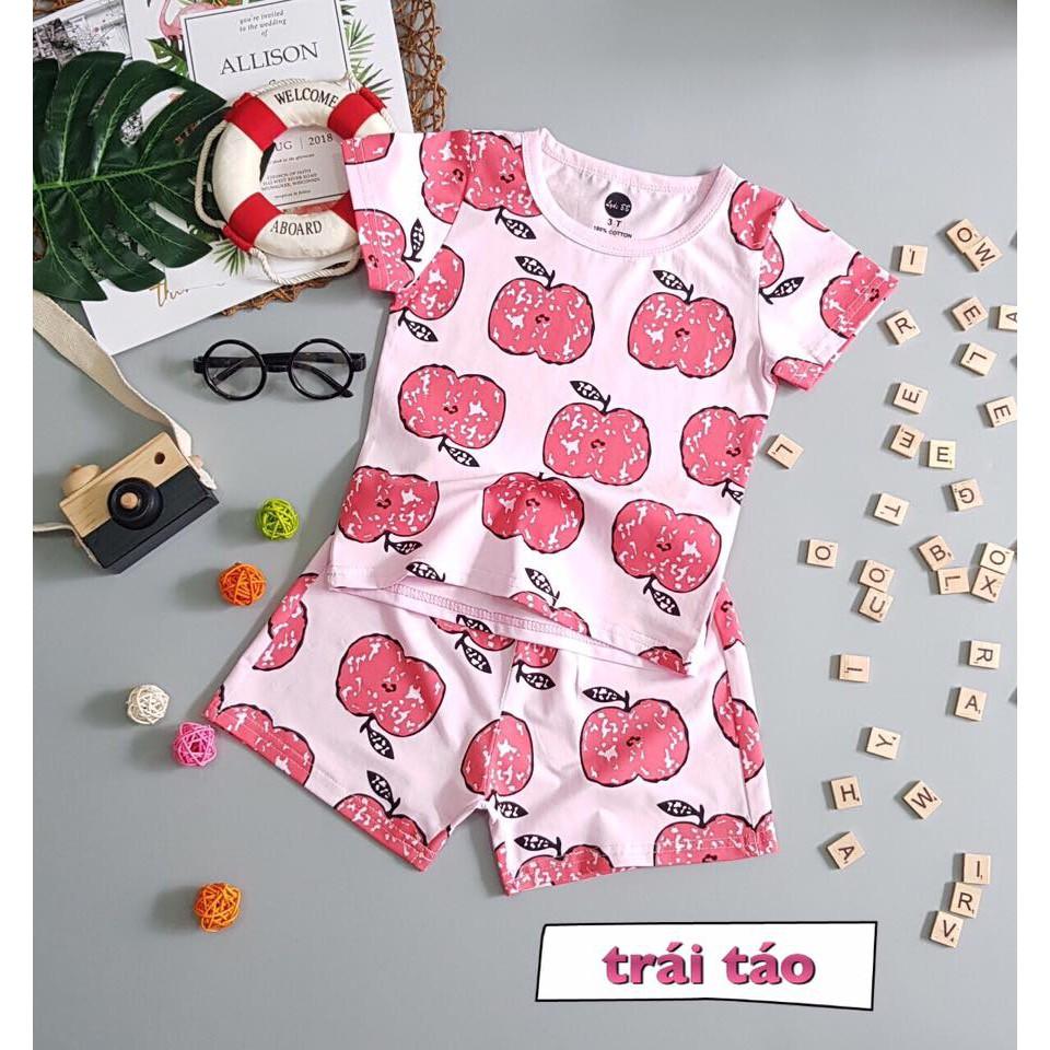 SÉT BỘ THUN BÉ GÁI IN HÌNH TÁO &amp; BÁNH