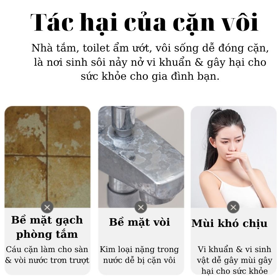 Chai Tẩy Cặn Canxi & Bảo Vệ các bề mặt Kim Loại, Inox, Sứ Nhà Tắm - Toilet SEAWAYS 500ml