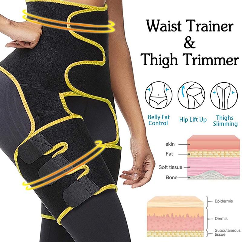 3 Trong 1 Neoprene Slim Đùi Tông Đơ Cắt Chân Shapers Nữ Cao Cấp Huấn Luyện Viên Nén Giảm Béo Béo Tập Luyện Nhiệt shaper