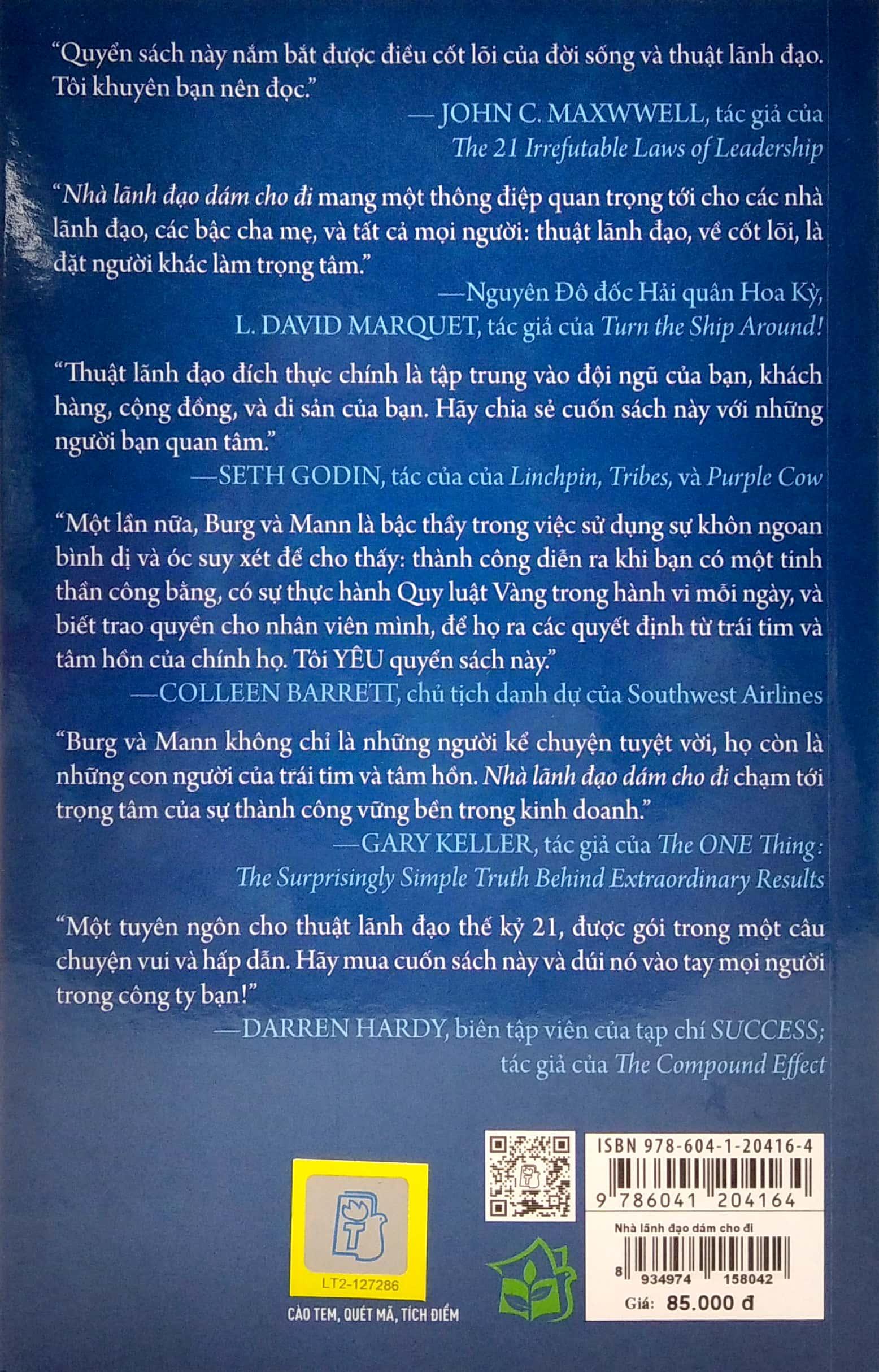 Sách Nhà Lãnh Đạo Dám Cho Đi