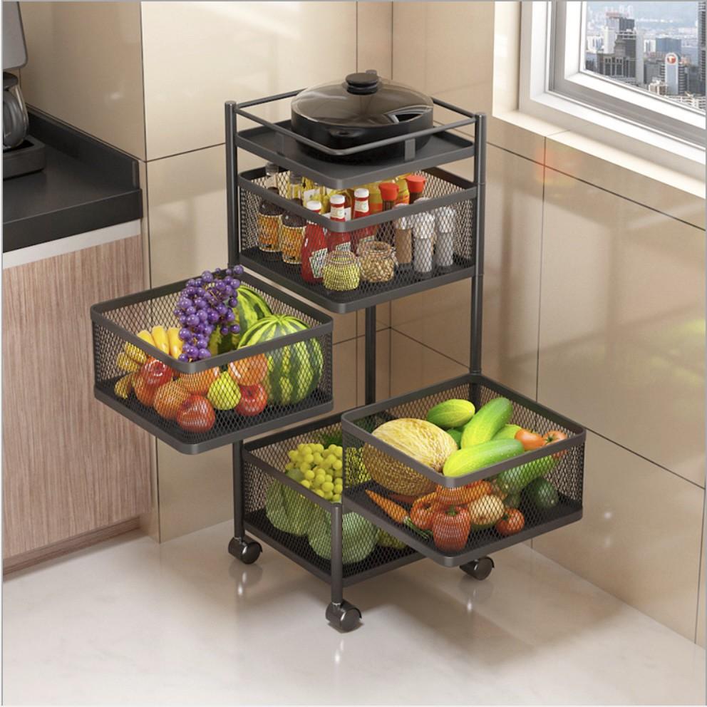 Kệ bánh xe di chuyển 4 tầng có thể xoay Magical Space - AsiaMart