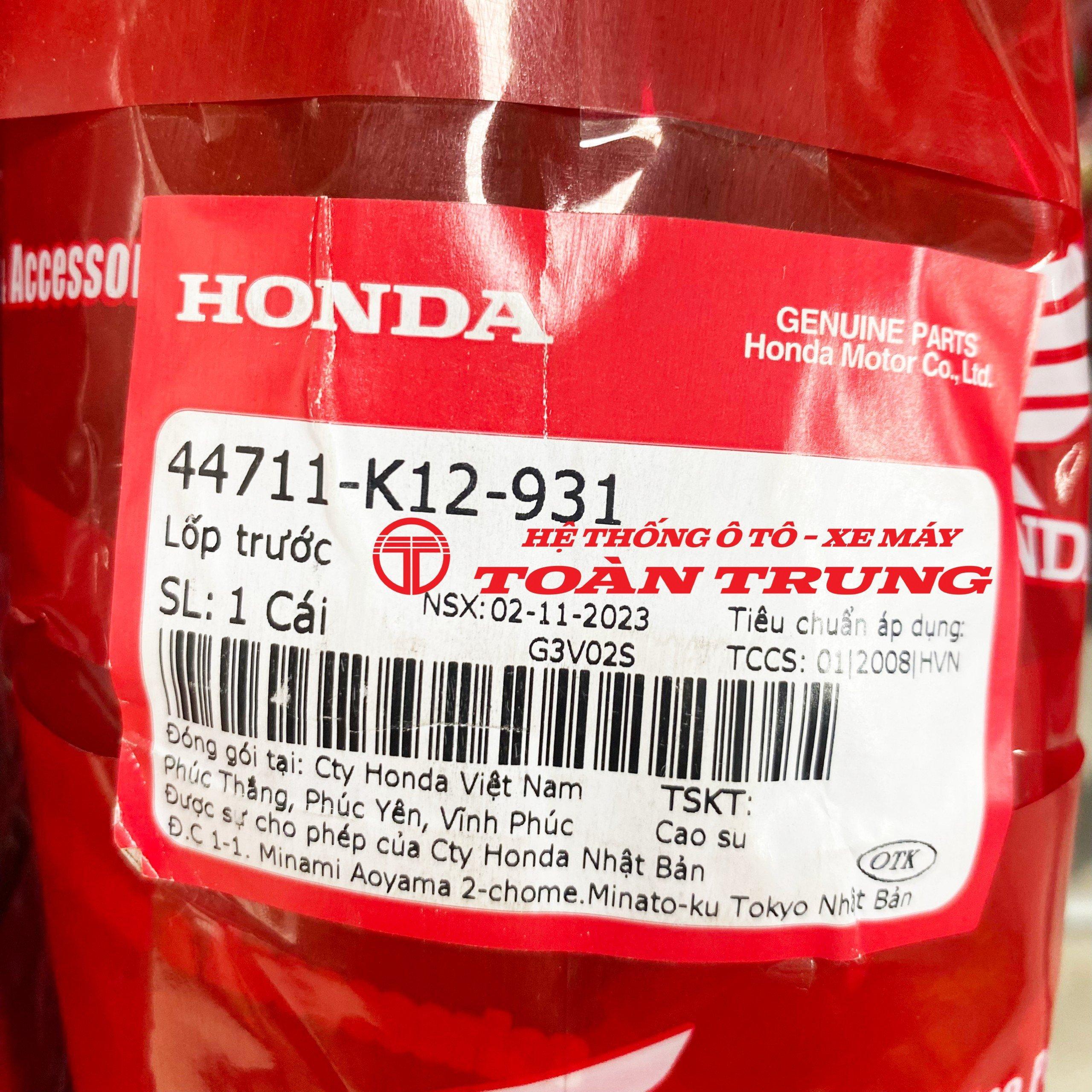 Lốp trước xe LEAD, SCR chính hãƞg Honda &quot;44711K12931&quot;