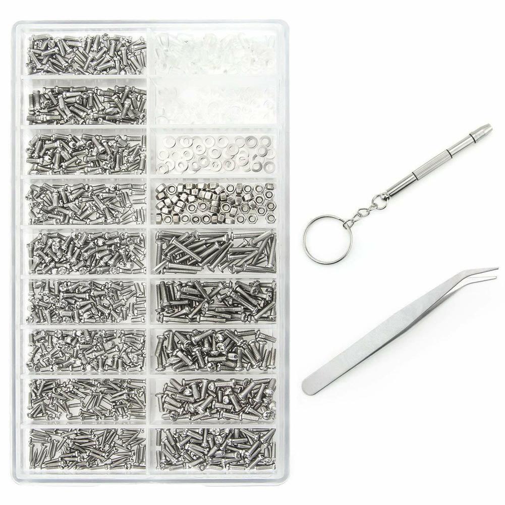 Glasses Repairing Screws Sunglasses Repairing Small Screws Kit Stainless Steel Tool Set About 1000PCS