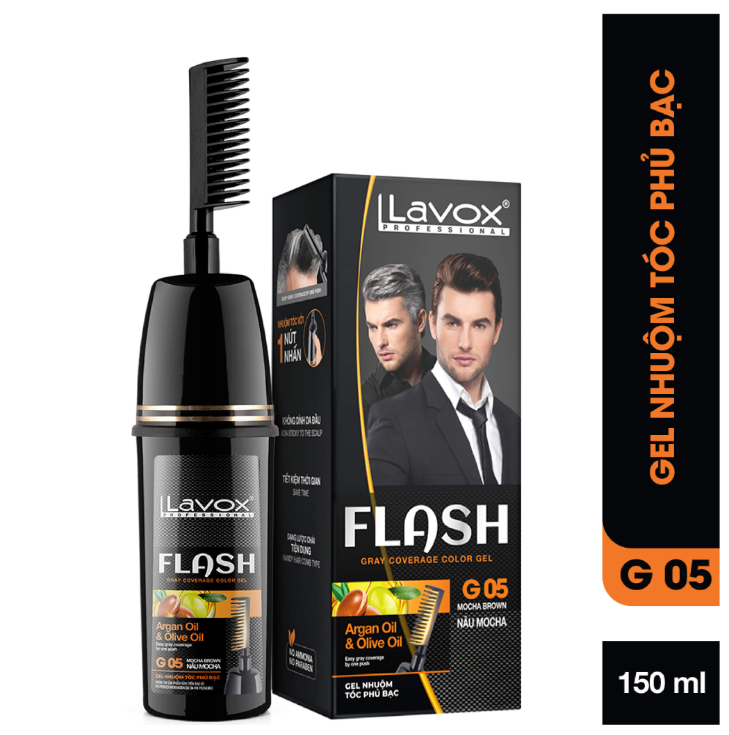 Gel Lược Nhuộm Phủ Bạc Lavox Flash 150ml - Lên Màu Nhuộm Tại Nhà Đơn Giản Tiện Lợi Lamimi Chính Hãng
