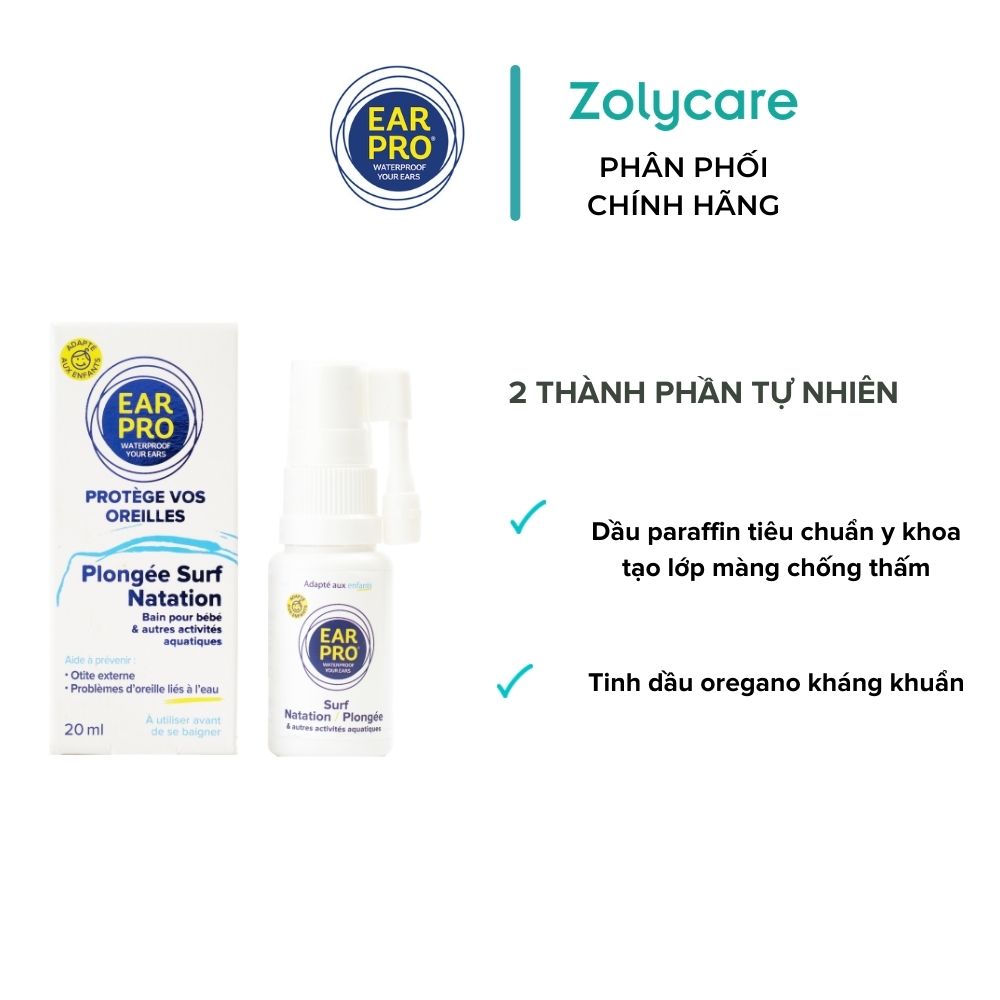 Bình xịt chống thấm nước cho tai Earpro Waterproofing Ear Spray 20ml