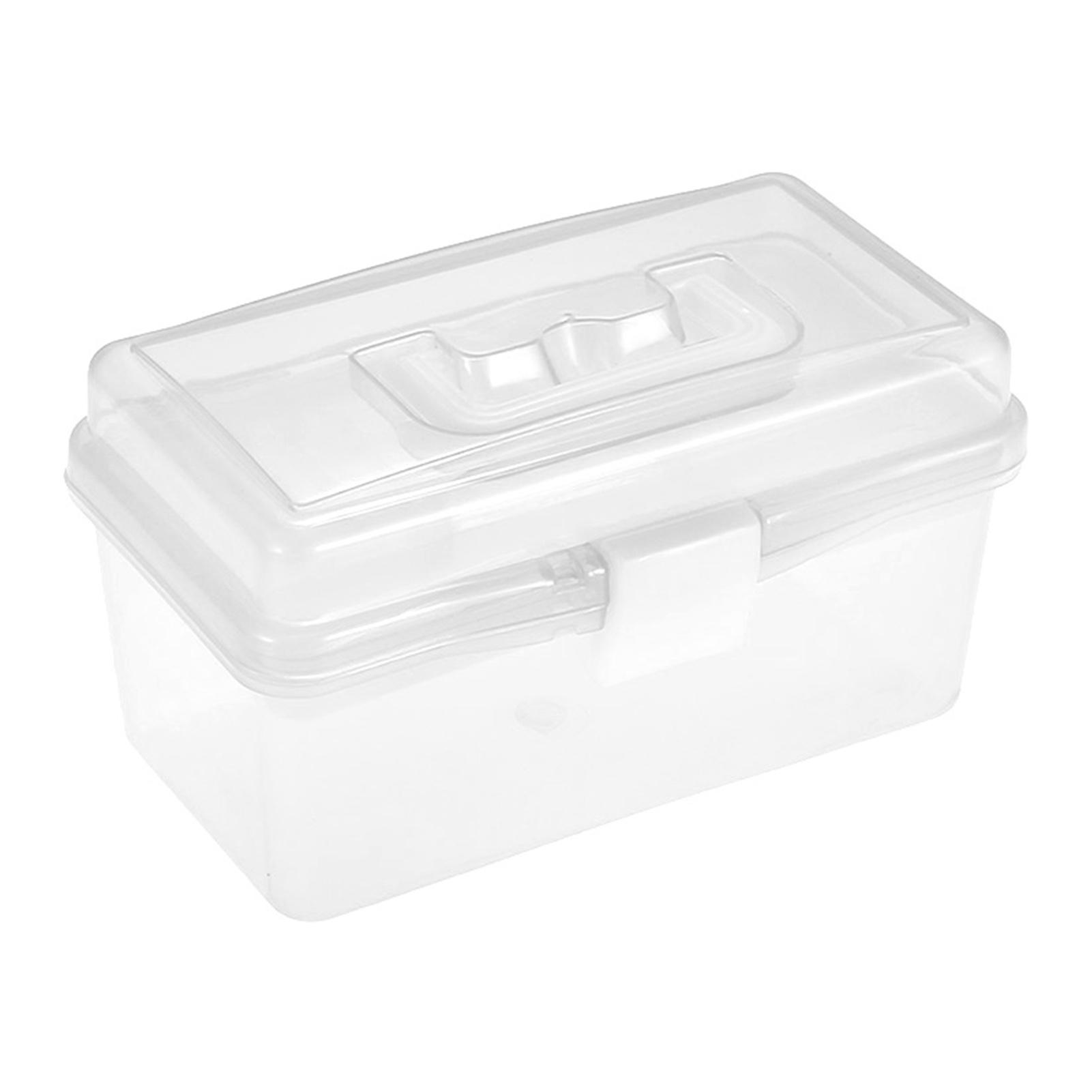 Clear Plastic Art Storage Box Watercolor Oil Painting Supplies Multipurpose Case Portable for Artists Students
