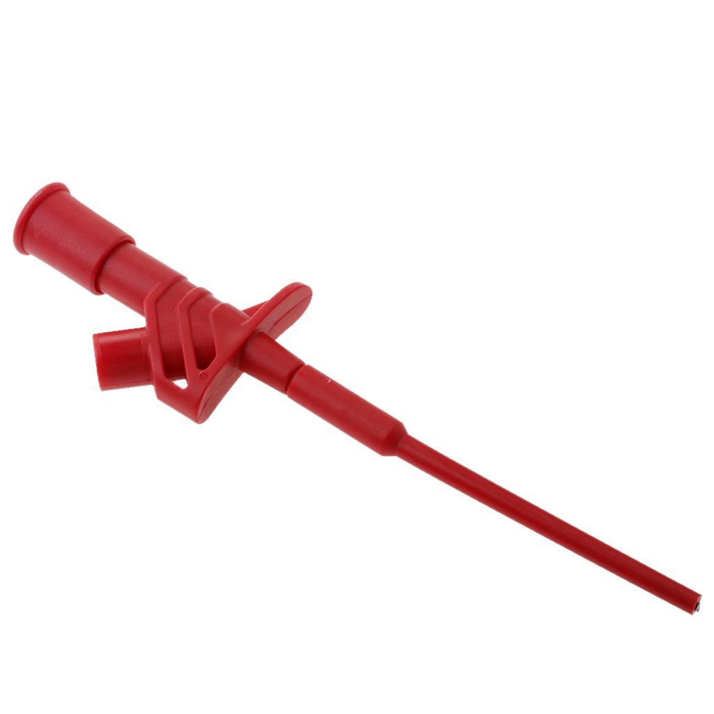 2X Insulated Quick Test Hook Clip High Voltage Flexible Testing Probe red