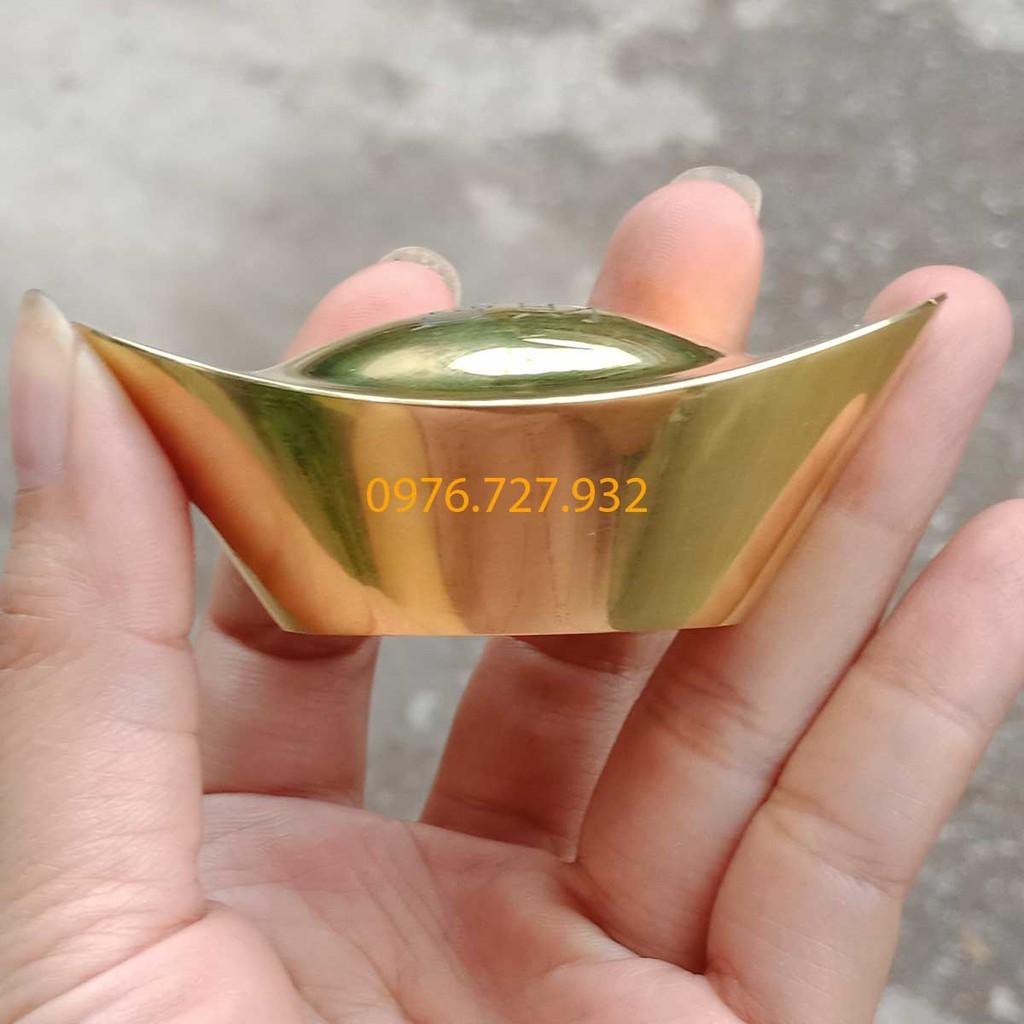 Thỏi vàng bằng đồng phong thủy dài 7cm, thỏi vàng phong thủy, vật phẩm phong thủy