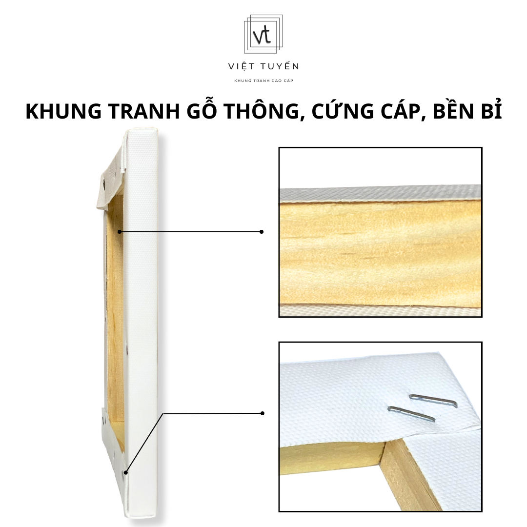 Khung tranh Canvas, Toan vẽ big size 60x100 trắng, giá rẻ tận xưởng - nội thất Việt Tuyến