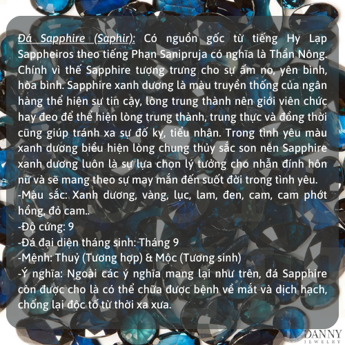 Nhẫn Nữ Danny Jewelry Bạc 925 Đính Ngọc Ốc & Đá Sapphire N0103 Xi Rhodium
