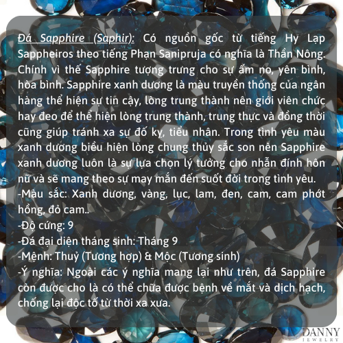 Nhẫn Nữ Danny Jewelry Bạc 925 Đính Ngọc Ốc &amp; Đá Sapphire N0103 Xi Rhodium