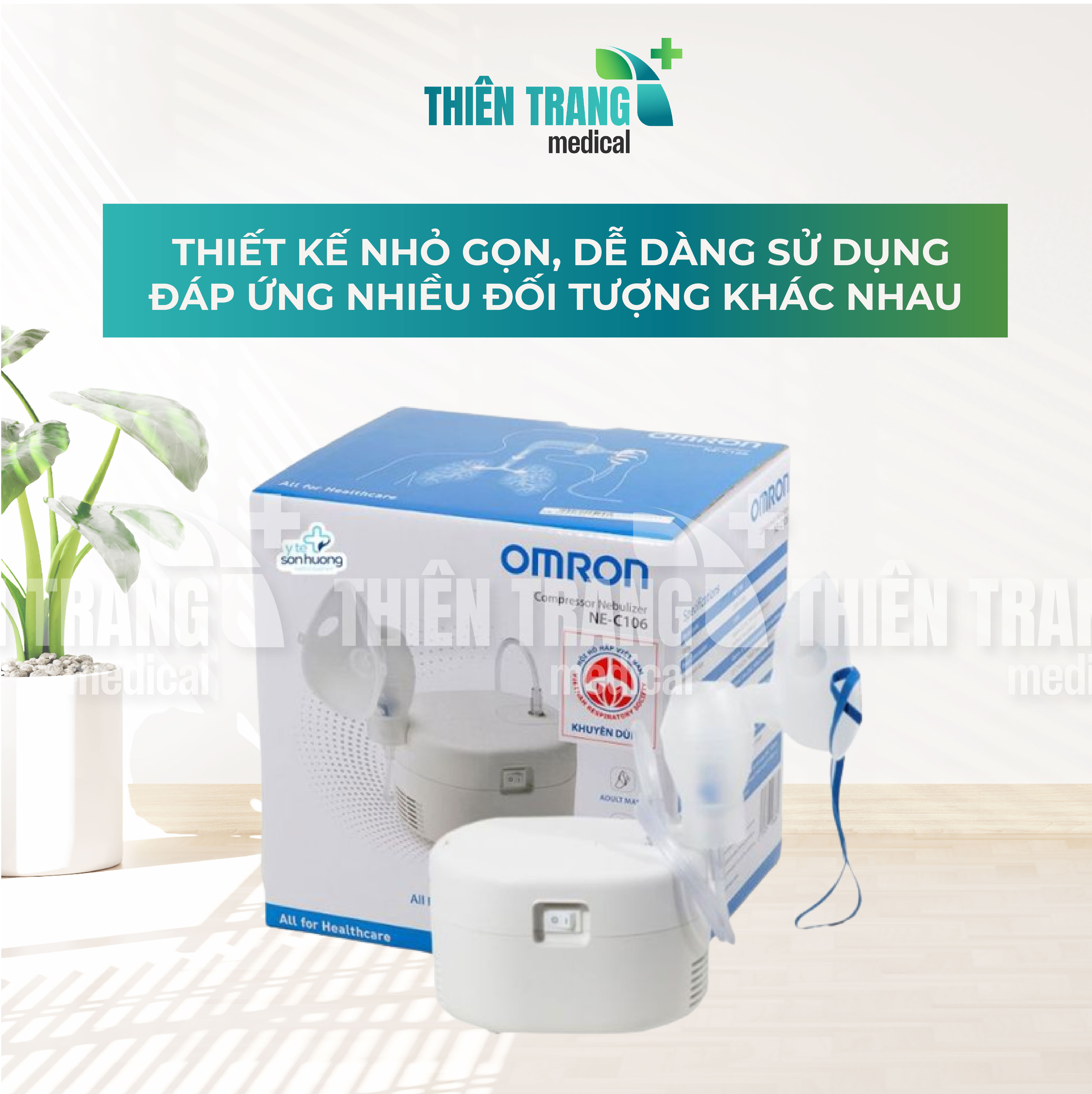 MÁY XÔNG KHÍ DUNG, MŨI HỌNG OMRON NE-C106 Thiên Trang Medical