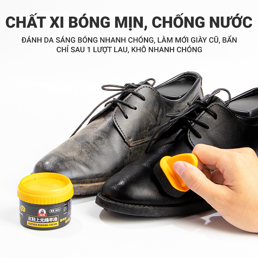 Xi Đánh Bóng Giày Da Làm Bóng Nhanh Đồ Da, Xi Kem Dưỡng Da Có Đầu Mút Hỗ Trợ - HÀNG CHÍNH HÃNG MINIIN