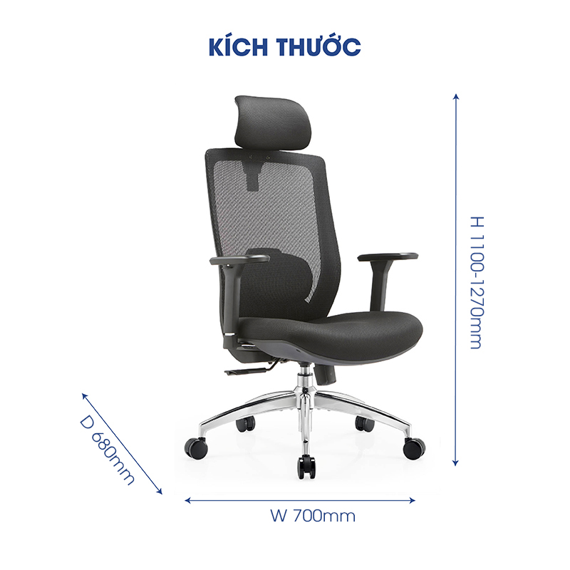 Ghế công thái học Ergonomic GOVI Como C610A - Tay ghế 3D, đệm mút đàn hồi tốt, lưng lưới thoáng mát, thiết kế trẻ trung