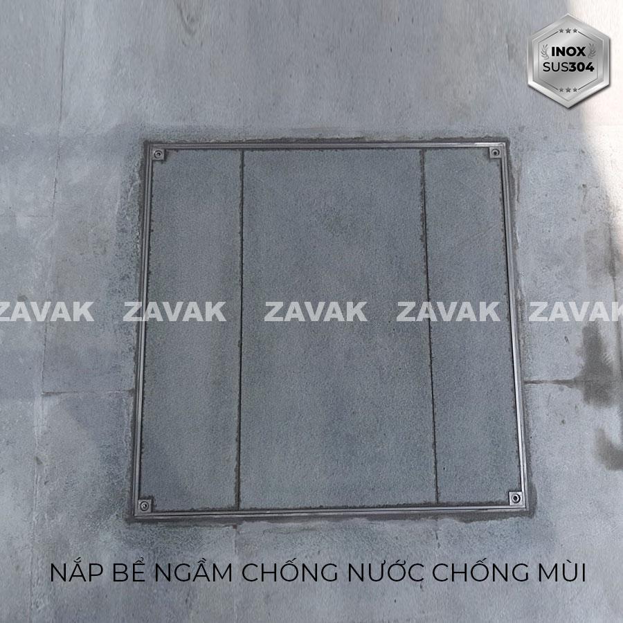 Nắp bể ngầm Zavak Inox 304. MHE 600x600