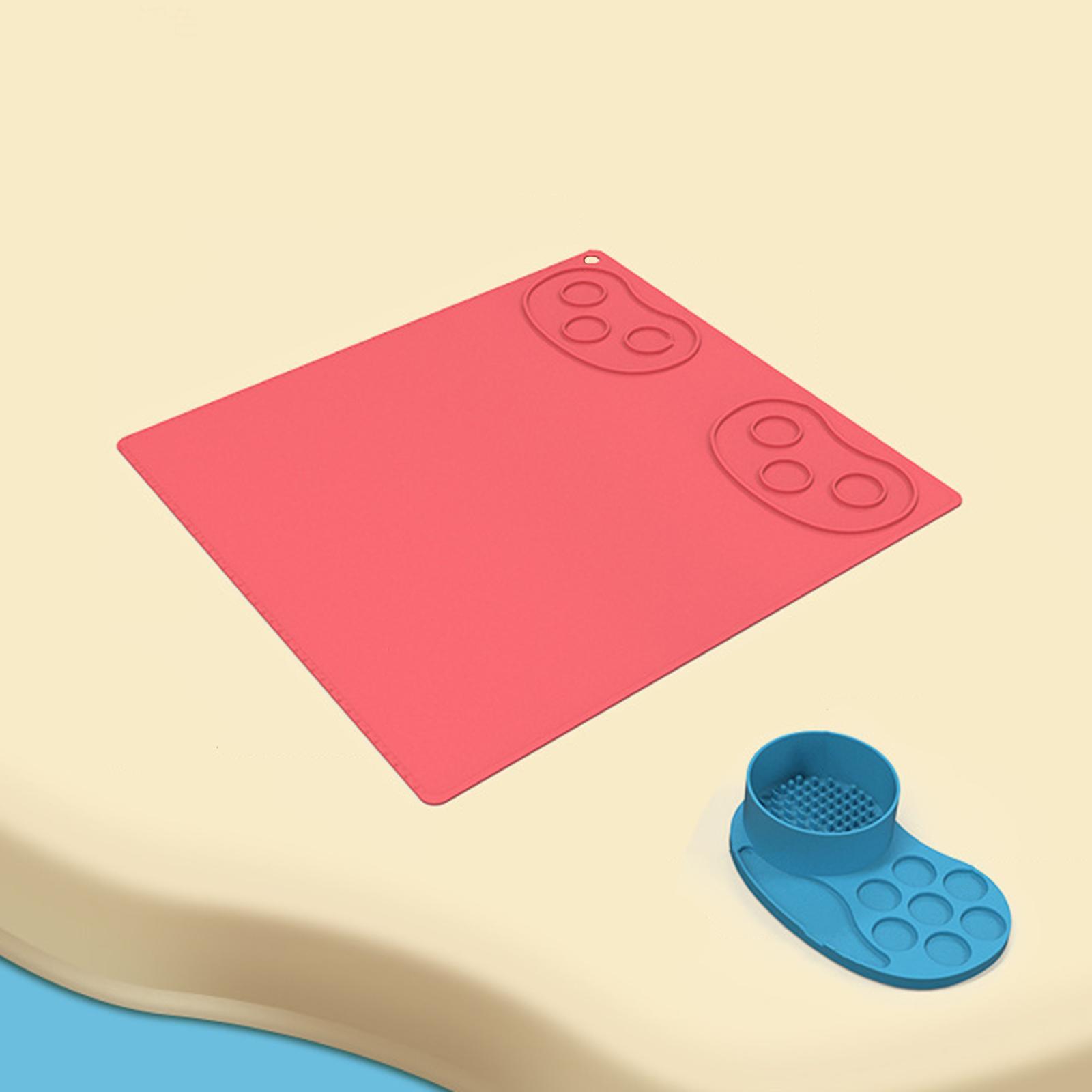 Silicone Craft Mat, 16×15.7 Inches Silicone Art Mat with Water Cup and Paint Holder, Silicone Artist Mats for Crafts Perfect for Resin Mat