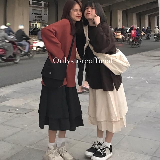 Chân váy tông kem sáng hơn
