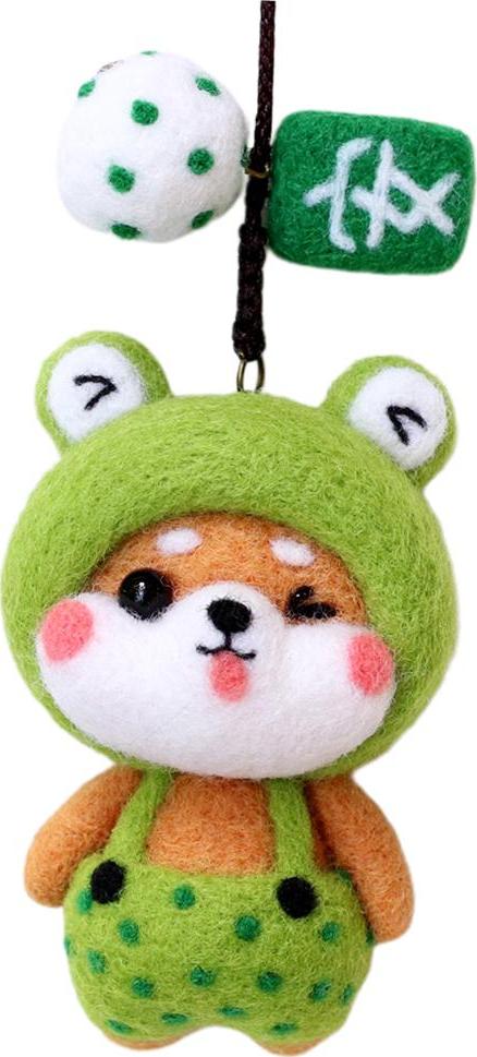 Chiwanji 2 Chiếc Shiba Inu Kim Nỉ Bộ Vòng Tay Động Vật Búp Bê Kim Nỉ Len Nỉ Bộ Không Xong Tự Làm Thủ Công chất Liệu Bộ