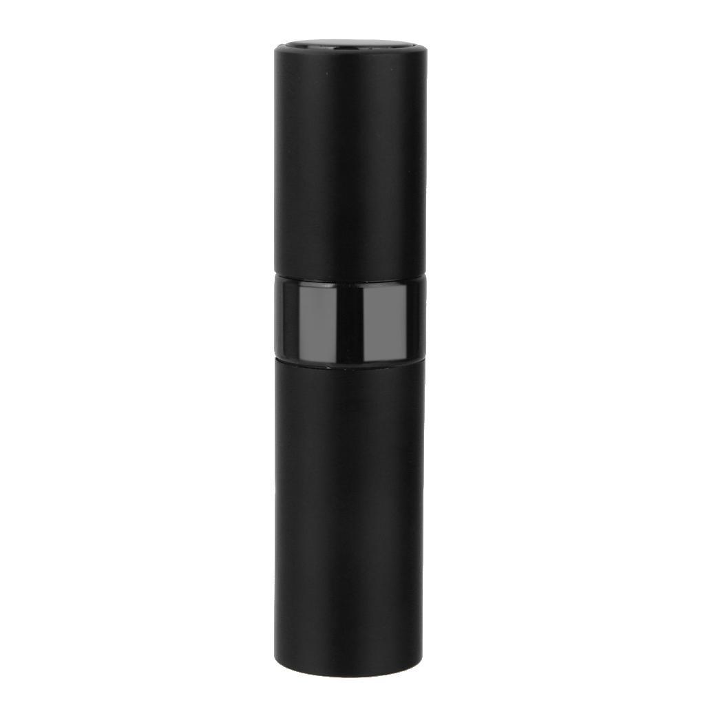 4X 8ml Refillable Rotation Perfume Atomizer Empty Spray Bottle Black