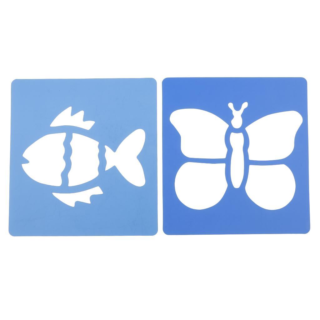6 Patterns Kid Painting Stencil Animal Scrapbook Stencil Carved Drawing Stencil Multi Color Drawing Template Cute Cartoon Design 15x14cm