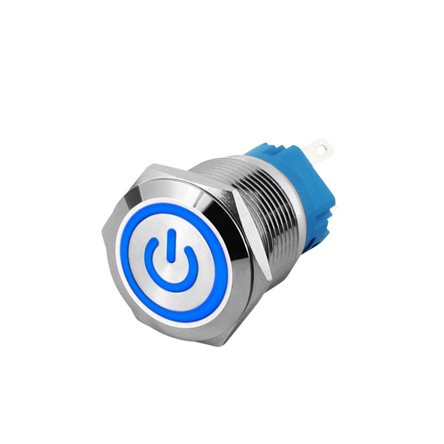 Nút nhấn Self-Lock 19mm, Công tắc nhấn tự khóa Kim loại có LED không thấm nước