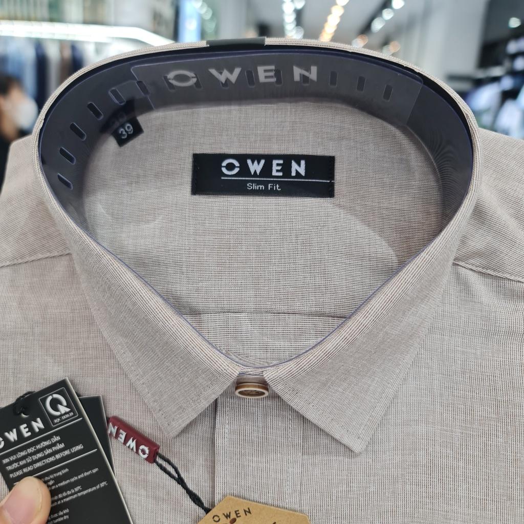 OWEN - Áo sơ mi nam dài tay dáng SLIMFIT sợi Cafe - Mã AS23365D