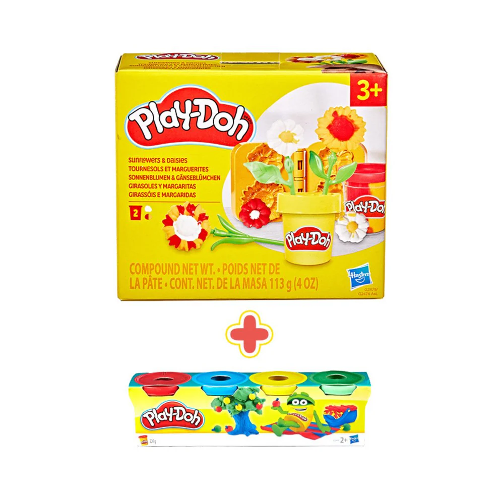 PLAYDOH Bộ Khuôn Làm Hoa Mặt Trời Và Bột Nặn 4 Màu Mini CBG2479/G2476-23241(Vta)