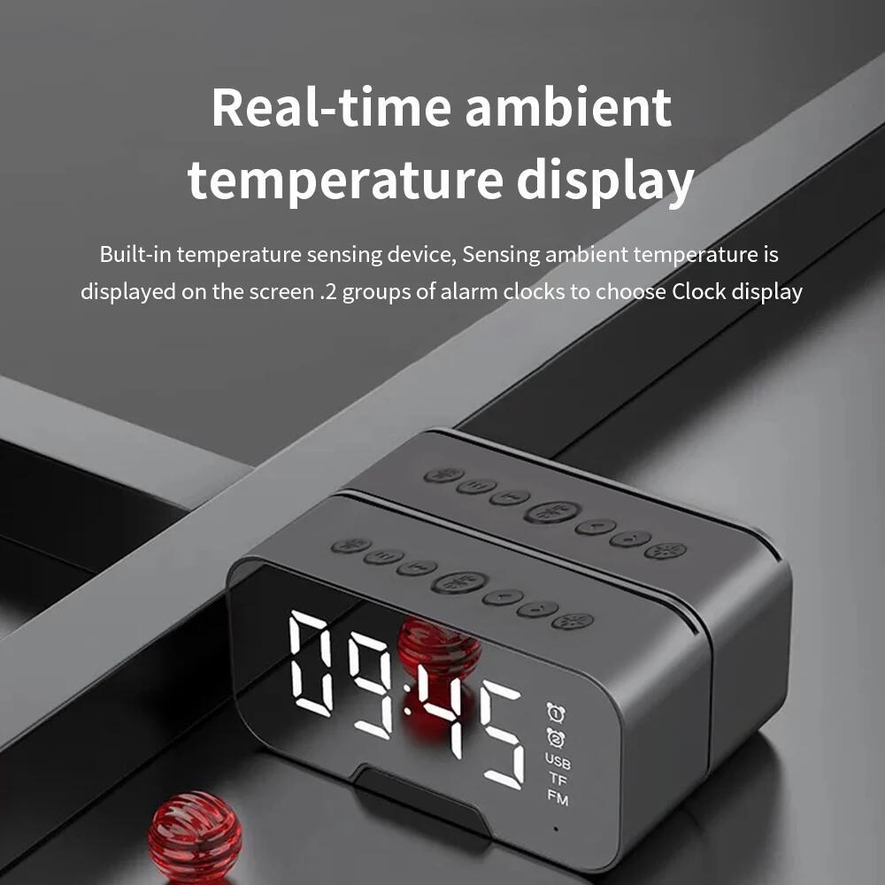 Loa bluetooth Không Dây Tích Hợp Đồng Hồ Báo Thức Có Chức Năng Nghe Gọi Và Phụ Kiện