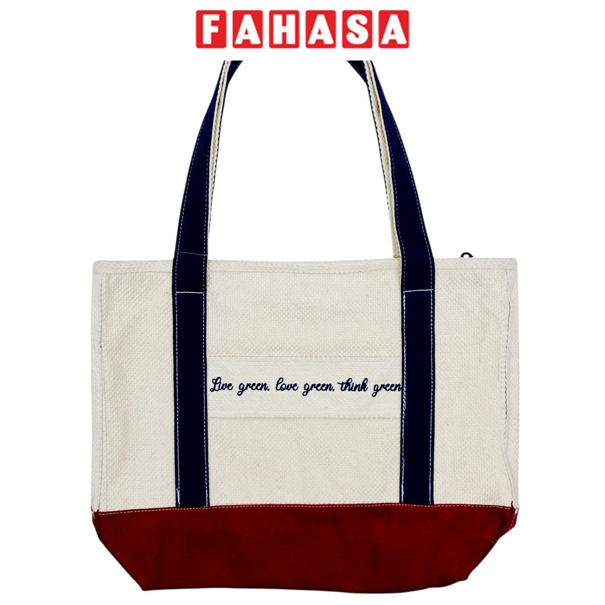 Túi Vải Tote Thêu Chữ - Size M - Saigon ZeroWaste - Mẫu 4 (Slogan Ngẫu Nhiên)