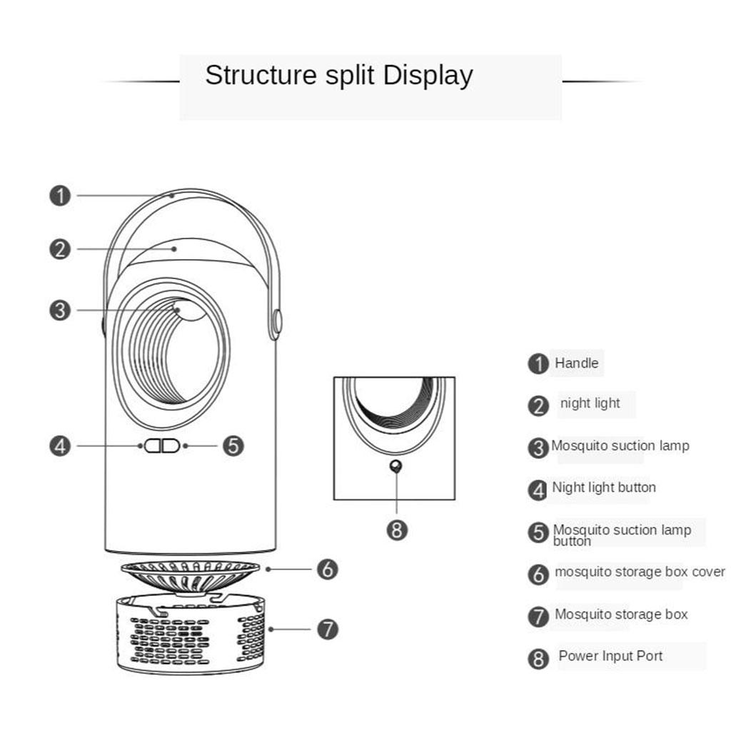 Electric Trap Anti Insect Killer Bug Zapper LED Mosquito Trap Lamp Blue