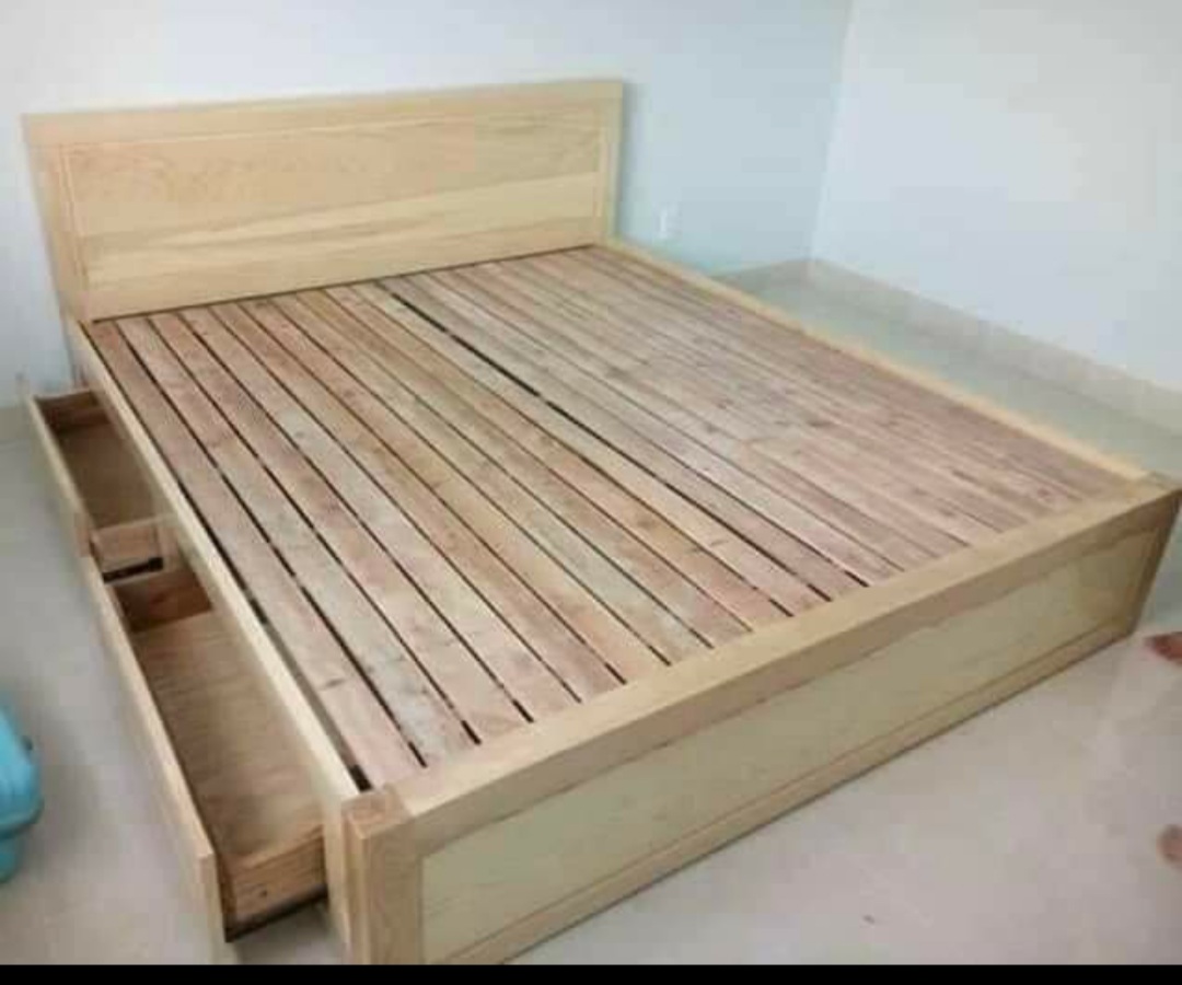 Giường gỗ sồi nga hộc kéo dạt thường 1M 8
