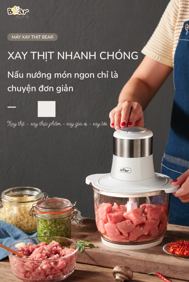 Máy xay thịt 2L Bear SB-MA02L 2L (300W) - Hàng chính hãng