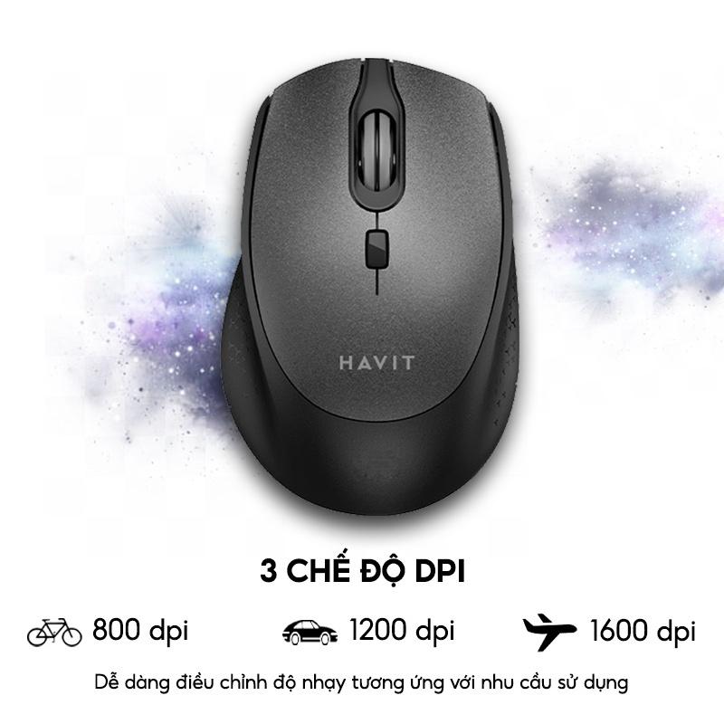 Chuột Không Dây HAVIT MS56GT 3 Chế Độ DPI, Tích Hợp 4 Nút Điều Chỉnh - Hàng Chính Hãng