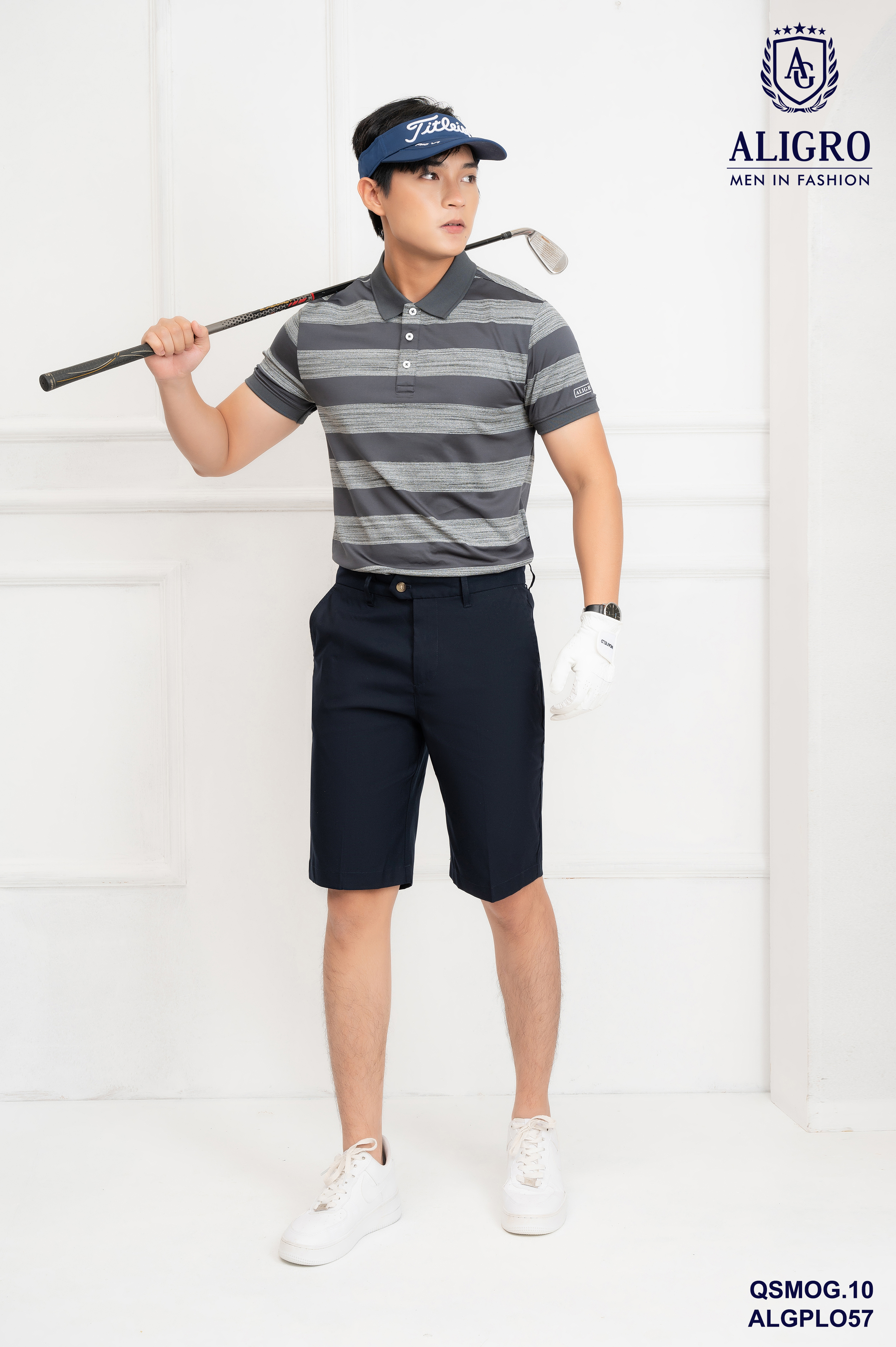 Quần short golf nam ALIGRO nhiều màu chất vải co giãn chống nhăn cực tốt, thoáng khí, thấm hút tốt QSMOG.10