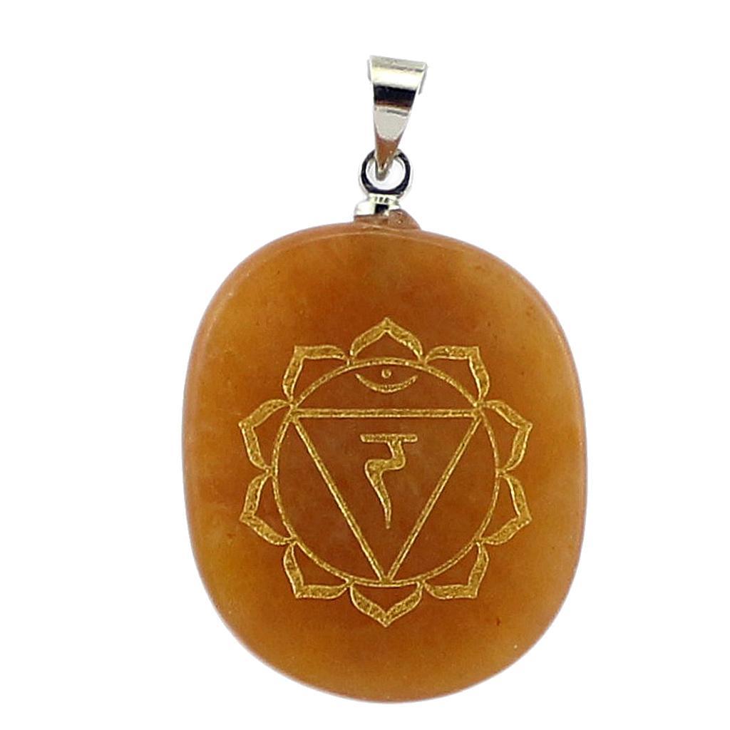 Engraved Reiki Crystal Pendants for Kids Friends Gift Collectables Craft B