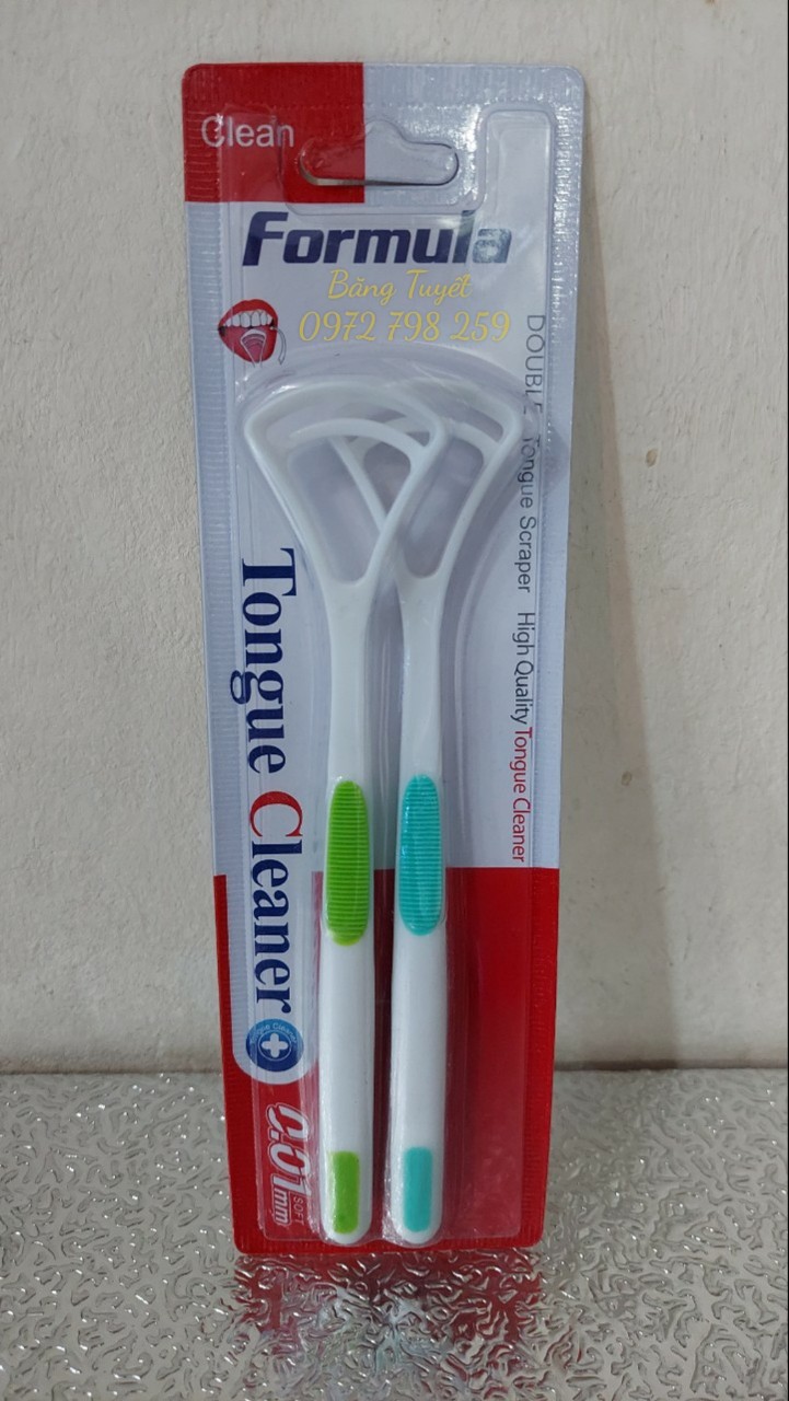 Dụng cụ cạo lưỡi Formula nhựa cao cấp làm sạch lưỡi , giảm thiểu mảng bám tác nhân gây hôi miệng , lạo lưỡi cao cấp