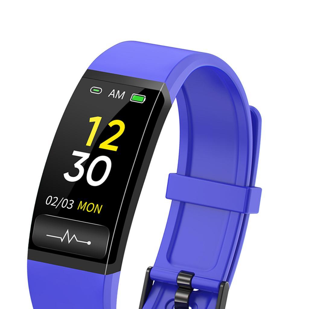 Smart Watch Tracker Body Temperature Blood Pressure Heart Rate IP67 Blue