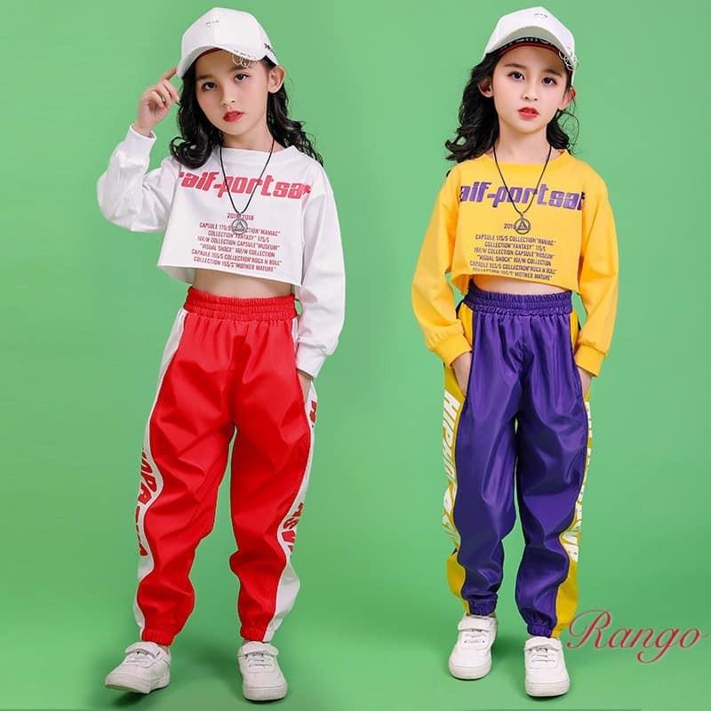 Bộ bé gái hip hop style chất thun cotton mịn mát 4 màu như hình