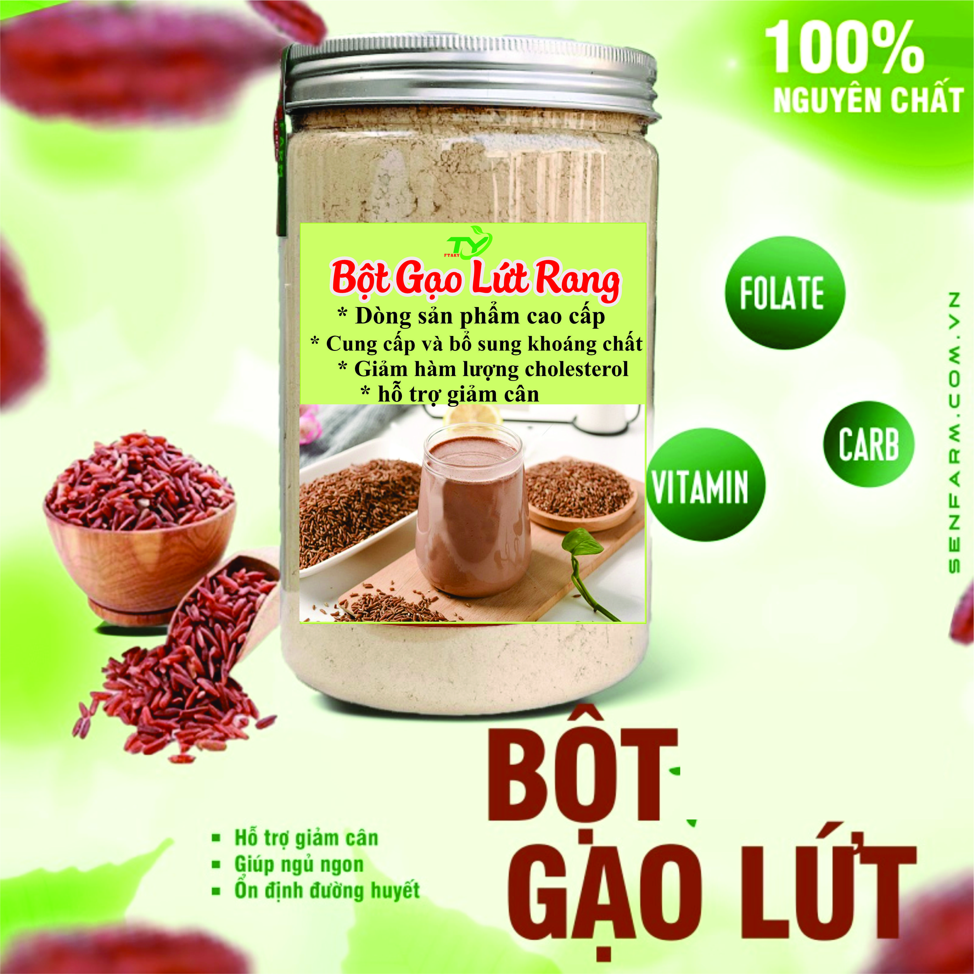 Bột gạo lứt nguyên chất rang thủ công FTAKY
